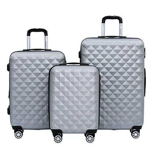 BEIBYE Kofferset 4 Zwillingsrollen Hartschale Trolley Koffer Reisekoffer Reisekofferset Gepäckset...