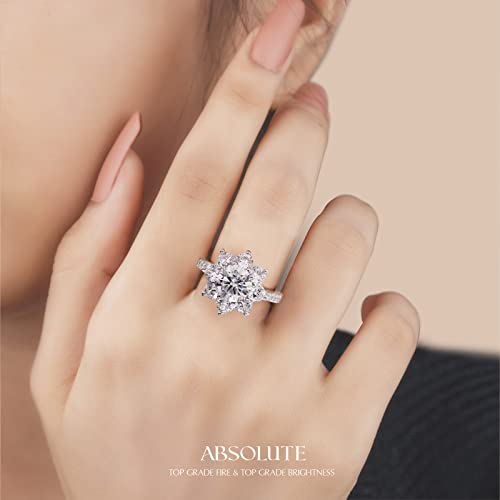 ABSOLUTE 2 Carat Moissanite Rings for Womens Engagement Rings Gift For Her 925 Sterling Silver Rings And Anniversary With Certificate Sunflower Mossinate Rings for Women3