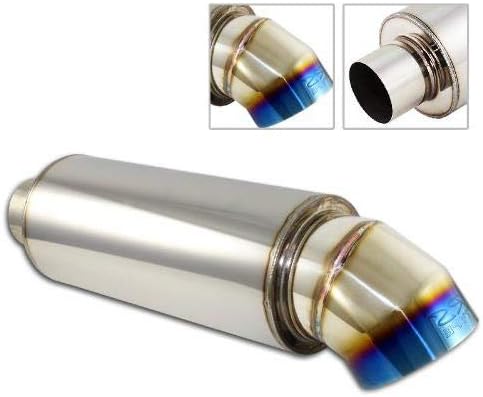 Weld-On Muffler Series 4" Cutter Knife Titanium Tip T-304 Weld On Exhaust Muffler 3" Inlet Universal 5
