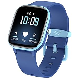 ZURURU Kids Smart Watch with 1.4″ DIY Watch Face 19 Sport Modes, Waterproof Fitness Tracker Watch with Pedometer, Step Calorie Counter, Sleep Heart Rate Monitor Gift for Girls Boys Teen