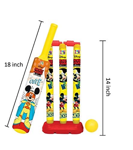 Image of LONGMIRE Plastic Cricket Set with Stump and Ball Kit for 5 Year Old Kids Boys Big Size (Multicolor) Cricket Set