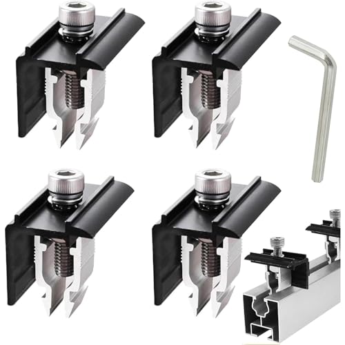 4 Stück Endklemme Halterung Balkonkraftwerk 30mm, Aluminiumlegierung solarmodul halterung,schwarz Solarpanel Halterung für gerahmte Modulhöhe