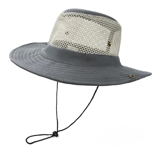 Image of Zacharias Men's Coton Blended Net Breathable Cowboy Hat ja-711 (Free Size Pack of 1)