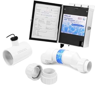 XtremepowerUS Salt System, Universal Pool Salt Chlorination System, Includes Control Panel, Flow Switch, Salt Cell, 15,000 Gallon
