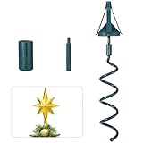 Christmas Tree Topper Holder, Twist on Tree Topper Holder Christmas Tree Topper Stabilizer Christmas Tree Topper Support Holder for All Tree Base Types (Green)