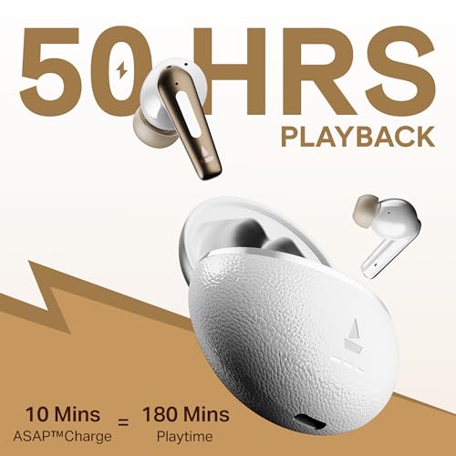 Image of boAt Airdopes Prime 512 (2026 Launch) Volume Swipe Control, 4Mics AI-ENx, 50H Battery, Multi Connect, App Support, BT v6.1, Bluetooth Earbuds, TWS Ear Buds Wireless Earphones with mic(Moonstone White)