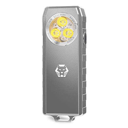 RovyVon E300S Angel Eyes 1200 Lumens,Handheld Flashlight, NICHIA LED X 3,USB 90 Minutes Fast Rechargeable EDC Aluminum Alloy Flashlight with Built-in Li-ion Battery