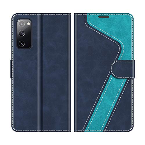 MOBESV Handyhülle für Samsung Galaxy S20 FE Hülle Leder, Samsung Galaxy S20 FE Klapphülle Handytasche Case für Samsung Galaxy S20 FE 4G / 5G Handy Hüllen, Modisch Blau Cover