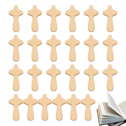 Cruz de oración para mano, mini cruces de madera adheridas, cómoda cruz de mano para caber en tu mano