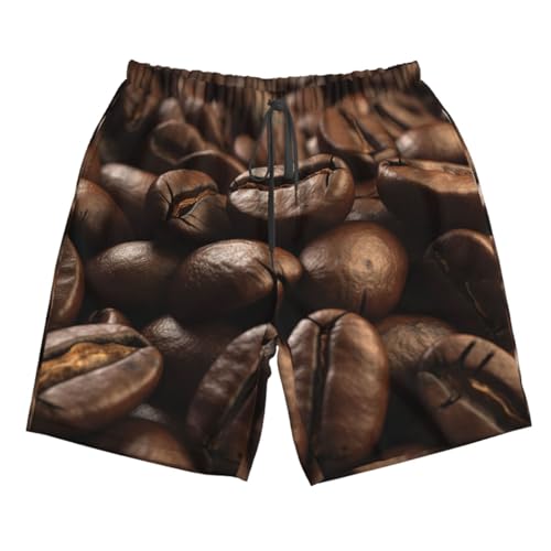 Men's Swim Trunks Fragrant Coffee Beans Quick Dry Board Shorts Mens Bathing Suit Beach Swimwear with Pockets 6