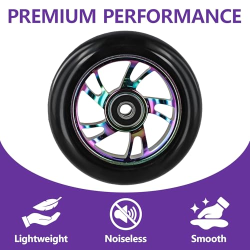 2 szt. kół do hulajnogi wyczynowej 100 mm, koła zapasowe Pro Stunt z łożyskami ABEC-9, kompatybilne z Razor, Apolloa, Cox Swain i większością hulajnóg freestyle