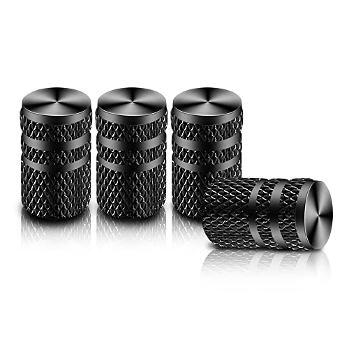 OneNine Lot de 4 bouchons de valve de valve de voiture pour voiture, moto, vélo, scooter, bouchons de valve de vélo, bouchon de valve de voiture, aluminium Tyre Valve Dust Caps Cover