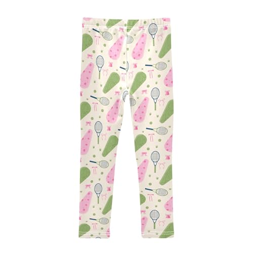 Rackets Balls Tennis Bags Girls Leggings,Workout Leggings for Girls Toddler Athletic Leggings Size for 3-10T2