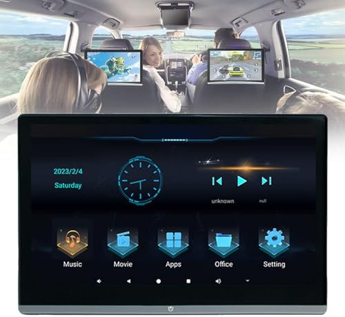 13.3in Car Headrest Video Players, Car TV Headrest Monitor with Touchscreen & LED Ambient Light, HDMI Out/in Bluetooth FM USB-8G+128G