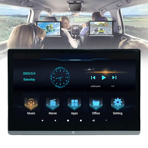 MTTXY 13.3in Car Headrest Video Players, Car TV Headrest Monitor with Touchscreen & LED Ambient Light, HDMI Out/in Bluetooth FM USB-8G+128G
