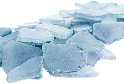 Sea Glass for Crafts – 11oz Light Blue Sea Glass Decor, Tumbled Seaglass, Beachglass for Crafts, Seaglass for Beach Accents, Coastal DIY Supply, Nautical Vase Filler