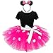 Lito Angels Vestito Costume da minnie per bambina, con orecchie topo cerchio per capelli, Taglia 18-24 Mesi, Rosa Caldo 261
