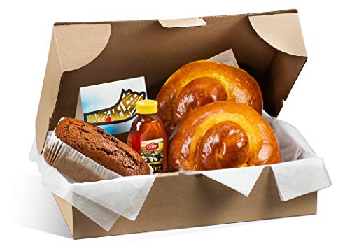 Rosh Hashanah Gift Basket | 2 Round Challahs, Honey Loaf, 2 Oz Honey + Personalized Rosh Hashanah Card Included | Rosh Hashanah Holiday Food Gift | Corporate Tray, Birthday, Sympathy-Stern’s Bakery #TOP1