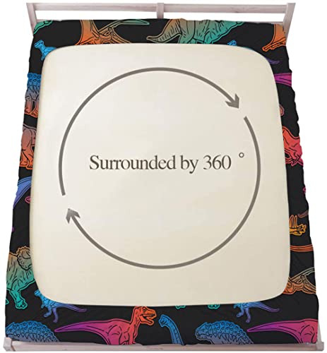 Mkikejoy Rainbow Dinosaurs Sheets Twin Size Fun Cute Dinosaurs Fitted Sheet Set For Kids Girls Teens 2Pc Bedding Set 1 Fitted Sheet And 1 Pillowcase Microfiber Decorative Bed Sheet #TOP3