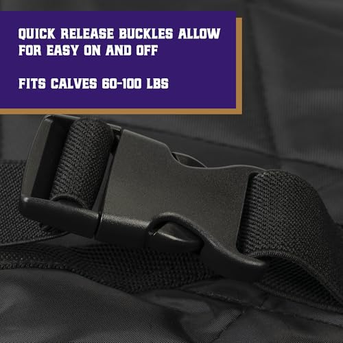 Image of Weaver Livestock Warming Calf Blanket for Winter, Quilted Calf Coat with Buckle, Belly Protecting Livestock Shelter Blanket for Small Cattle