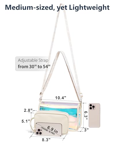 Image of PACKISM Clear Bag for Stadium Events - Clear Purses for Women Transparent Crossbody Messenger Bag for Concerts Game Day