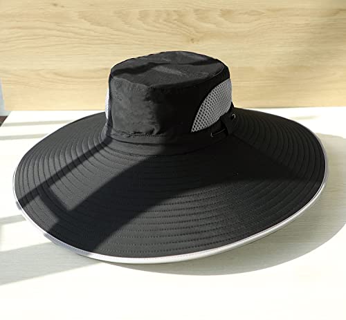 Image of HUAMULAN Wide Brim Sun Hats Men and Women Bucket Safari Fishing Hat for Hiking Garden Lawn Work Camping Outdoor