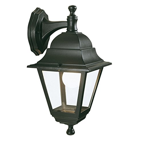 Lanterna Da Parete 'Mini Quadrata' Tipo Discendente. Struttura In Pressofusione Di Alluminio. Trattamento Anticorrosivo, Verniciatura A Polveri Epossidiche. Adatta Per Lampade Ad Incandescenza E A Risparmio Energetico. Attacco E27, Ip43.