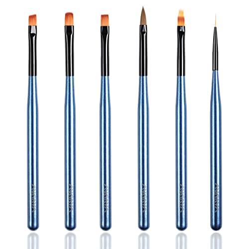 ANGNYA Nail Art Brushes Set,Gel Polish Nail Art Design Pen Painting Tools With Nail Extension Gel Brushes,Liner Nail Art Brush,Acrylic Brush With Cap and Nail Ombre brush For Salon DIY Manicure