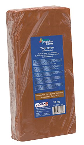 GLOREX Argile de potier 10 kg, Terracotta, 38 x 19 x 6,5 cm
