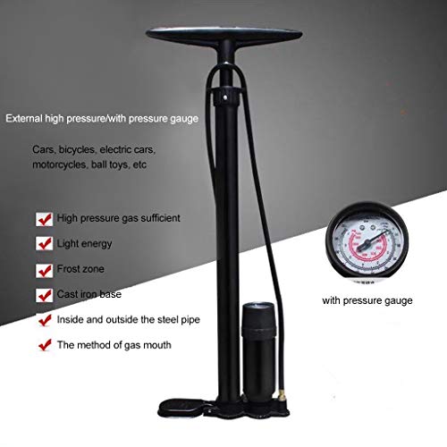 Bike Pump,Ergonomic Bike Floor Pump with Gauge,Hand Air Pump, Fits Schrader and Presta