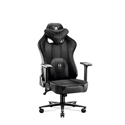Diablo X-Player Gamingstol För Barn Kontorsstol Skrivbordstol 3D-Armstöd Stoff Ergonomisk Design Näckkudde Ländryggen Kudde (Svart-Svart, Kids)