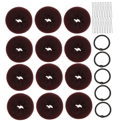 WOONEKY Moldeador de Moños Donut para Mujer Herramientas Versátiles para Peinados Duraderos Agarre Reforzado para Bodas Oficina y Diario