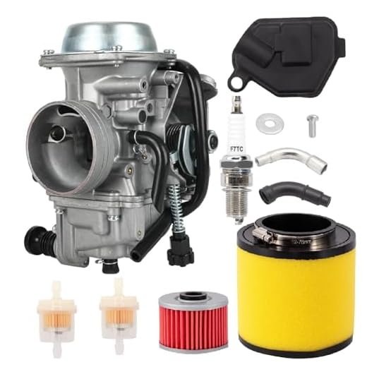 MTRPARTS TRX300 Carburetor - Perfect Fit for Honda 300 TRX300FW Fourtrax Carb ATV 1988-2000 - All-in-one Kit with Parts Air filter, Oil filter, Spark Plug, Valve Plunger