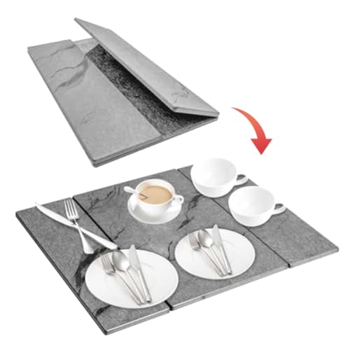 Alfombrilla de secado de platos de piedra para una encimera de cocina moderna y elegante 5