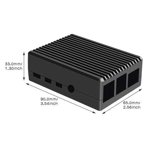 Image of Geekworm Raspberry Pi 4 Compatible Aluminum Case /Heavy Duty Metal Case /Housing with Heatsink Pillar for Raspberry Pi 4 Model B /Pi 4B Only-Black