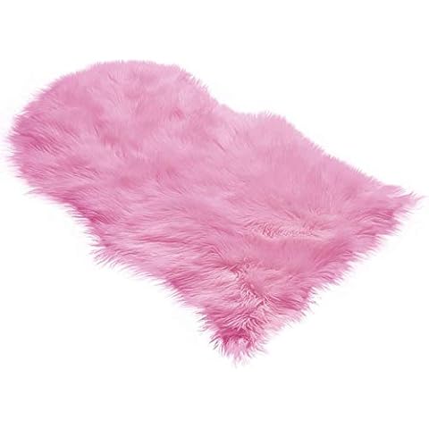 RUGLUSH Super Soft Sheepskin Chair Cover Seat Cushion Pad– Excellent Quality Faux Fur Rug – Modern, Stylish Design – Used As an Area Rug Or Across Your Armchair – Back Lining Suede Fabric 2ft x 3ft Cover