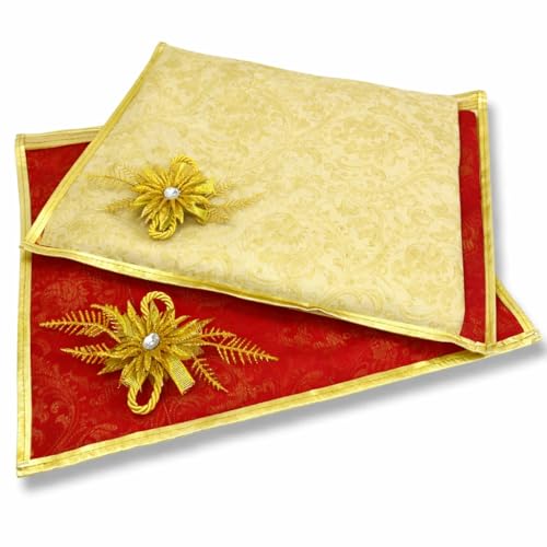 Image of RAAHII Wedding Gifting 5 Piece Saree /Suit Packing Sari Cover /Saree Bag Organizer For Wardrobe Storage, Fabric, 37 Centimeters, 1 Centimeters, Gold