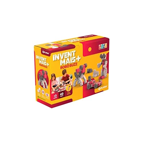 Brinquedo de Montar Invent Mais Robo Buzz 40 Peças Playou PA2001