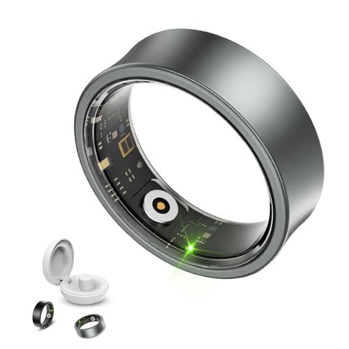 Aichiken Smart Ring Health Tracker, Heart Rate Fitness Tracker, Activity Trackers for Man&Women -Sleep&Exercise Monitor Heart Rate,Blood Oxygen,Waterproof Sleep Tracking Wearable (Silver, 10)