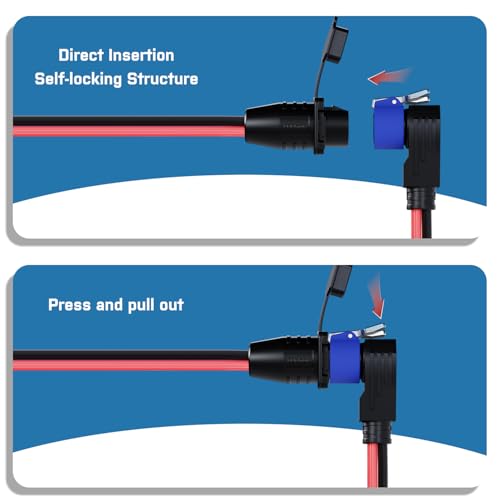 60A Trolling Motor Plug and Receptacle for Minn Kota, 8 AWG Wire 2 Pin 12V/24V/36V/48V Marine Boat Quick Connect/Disconnect Male & Female IP67 Waterproof Connector by QierGub - Used condition - Image 4