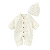 Pasgeboren Baby Gebreide Romper Hoed Set Baby Snowsuit Bodysuit Overalls voor Jongens Meisjes