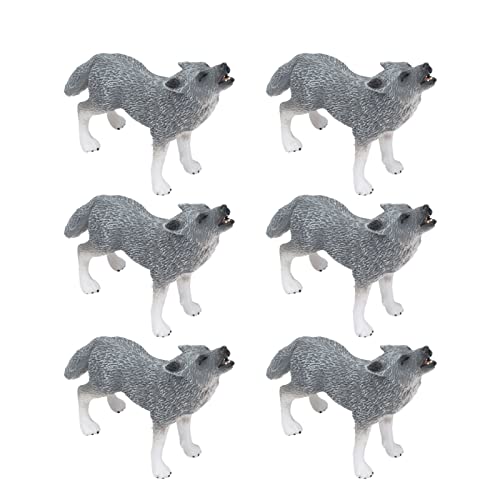 Figuras de lobo ártico para niños de PVC seguro y juego de colección