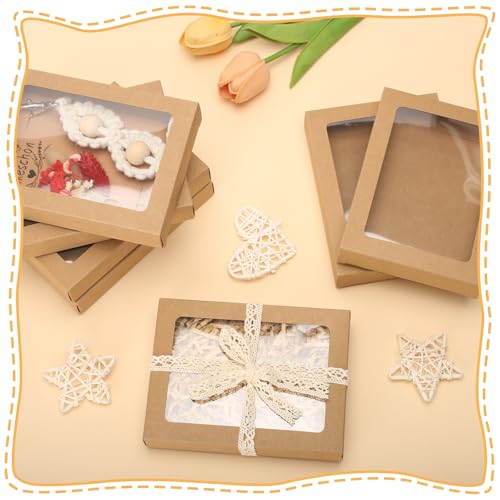 Dawutian 60 Pcs Greeting Card Storage Box,4.5 x 6 x 1 Inch Greeting Card Boxes Kraft Paper Box with PVC Transparent Window Bulk Frame Photo Storage Envelope (Kraft, 4.5 x 6 x 1 Inch) by Dawutian - Image 6