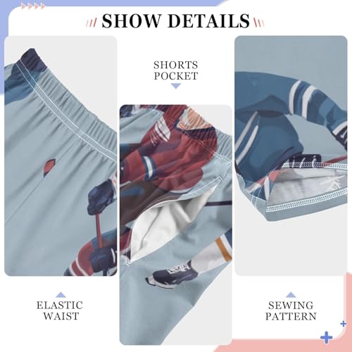 Ice Hockey Boys Long Pants Soft Trousers Elastic Waist Kids Lounge Bottoms with Pockets S-XL4