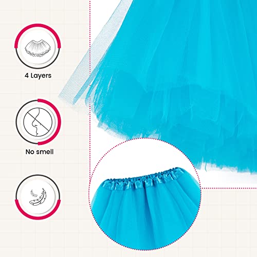 Simplicity Tutus For Girls Kids Girls 4 Layered Tulle Skirt For Girls Tutus For Toddlers Blue Tutu, Peacock Blue, 2-5 Years #TOP3