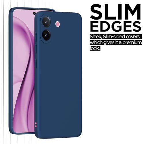 Image of Outlouders Back Cover for Vivo V60e 5G / Vivo V60 5G | Camera Protection | Durable Soft Matte Silicone Bumper Case (Blue)