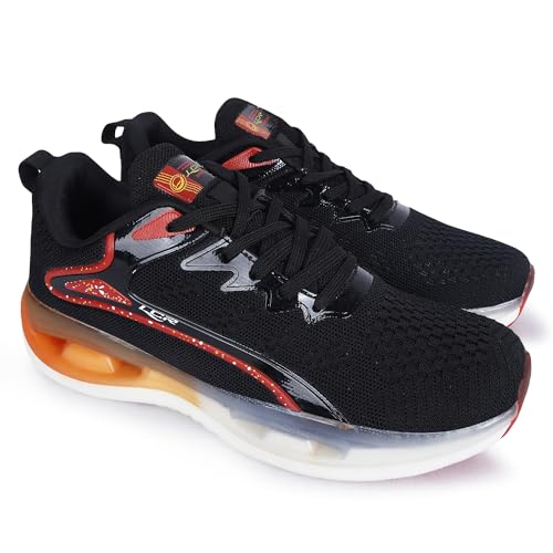Image of Lancer Mens PLATINUM-41BLK-RED Black Running Shoe, 6