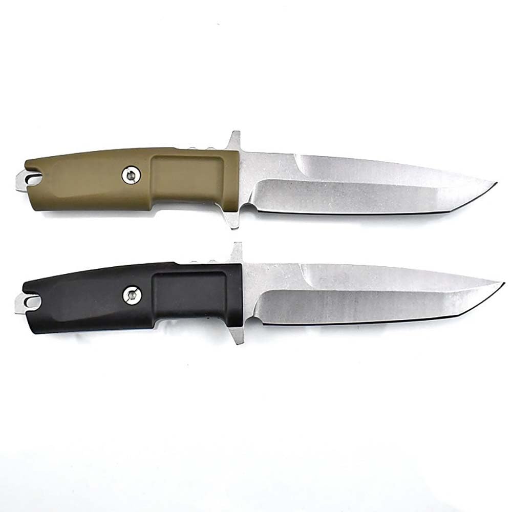Festes Gegen Full Tang messer Edc Outdoor Jagdmesser Feststehende klingen, gegen Einhandmesser, gerade scharfes stahl messer schwarzes ABS griff, survival fixed neck knife, Gürtelmesser mit Scheide
