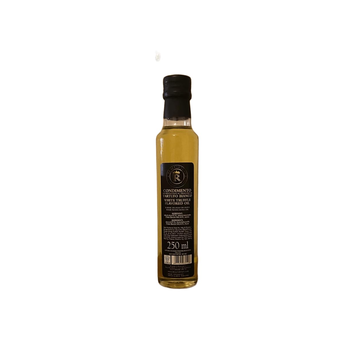 RealTartufi – Olio d’Oliva al Tartufo bianco 250 ml, Condimento Gourmet Italiano Aromatizzato, Olio tartufato per Pasta, Carne, Pizza, Insalate, Regalo Cucina