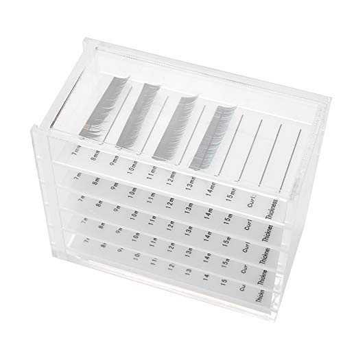 5 Layers Eyelash Organizer Box, Clear Acrylic Eyelash Storage Holder Display Box for Professional Beauty Salons and Home, 4.6 x 2.4 x 3.9inch